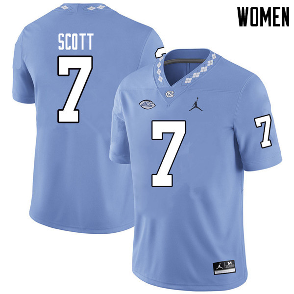 Jordan Brand Women #7 Tim Scott North Carolina Tar Heels College Football Jerseys Sale-Carolina Blue